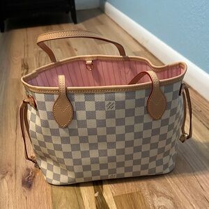 Checkered Beige and Tan Tote Bag